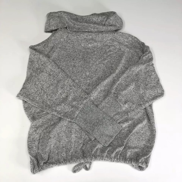 Hippie Rose Women's Cozy Pullover Sweater Gray Marled Funnel Neck Stretch L - Picture 2 of 6